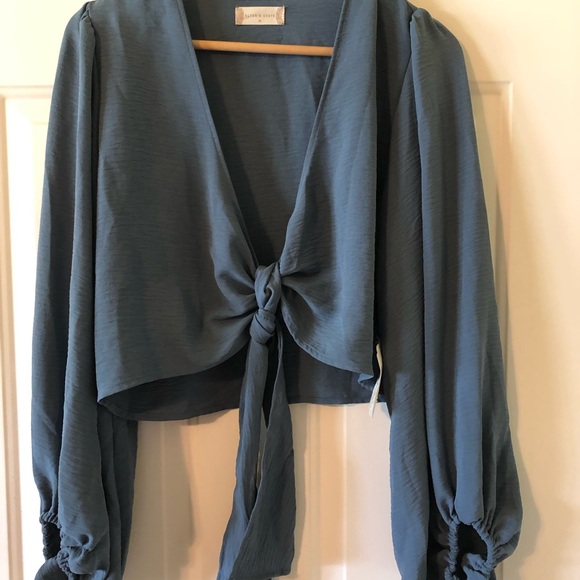 NWT Altar’d State Korah Crop Top, China Blue, Size Medium - Picture 2 of 5